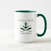 Nautical Family Lake House Anchor Oars Green Large