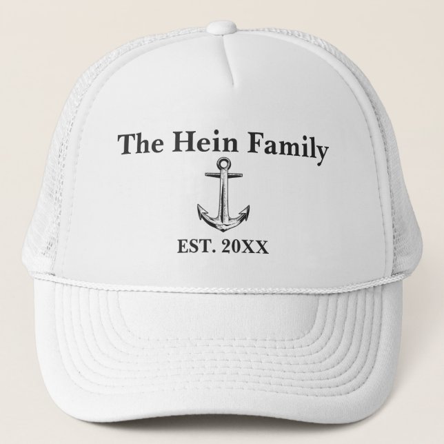Nautical Family Name Captains Hat (Front)