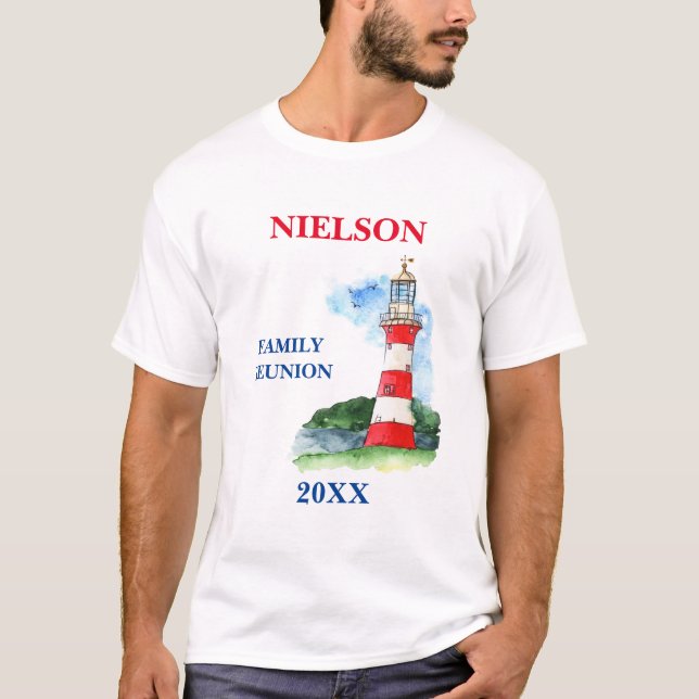 Nautical Family reunion t-Shirt with Lighthouse (Front)