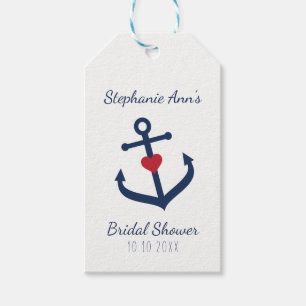 Nautical Favour Tags -  Navy Blue Anchor Tags