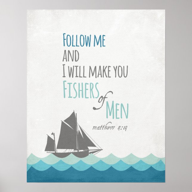 Nautical Fishers of Men Poster Art Decor Matthew 4 (Front)