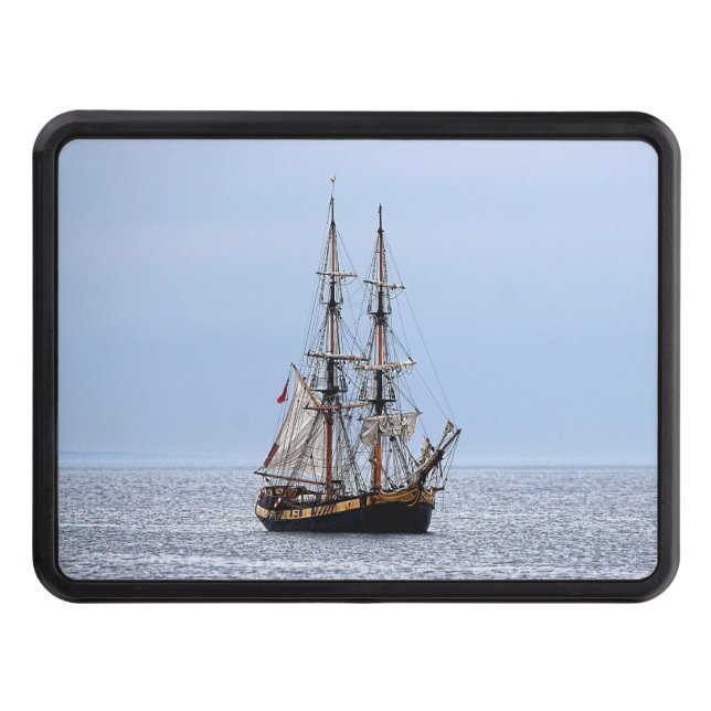 Nautical Fishing Boat Blue Skies Trailer Hitch Cover (Front)
