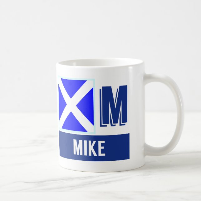 Nautical Flag Alphabet "M" Mike Coffee Mug (Right)
