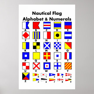Nautical Flag Alphabet & Numerals Poster