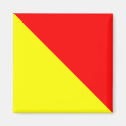 Nautical Flag Alphabet Sign Letter O (Oscar)