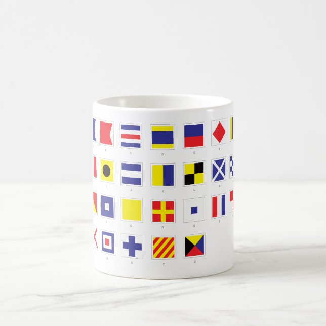 Nautical Flag Chart Coffee Mug (Center)