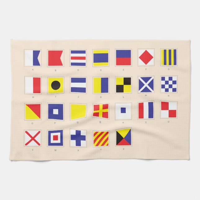 Nautical Flag Chart Kitchen Towel (Horizontal)