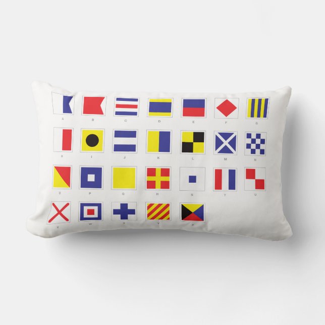 Nautical Flag Chart Lumbar Pillow (Front)