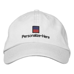 Nautical Flag "E" Personalized Boater's Hat