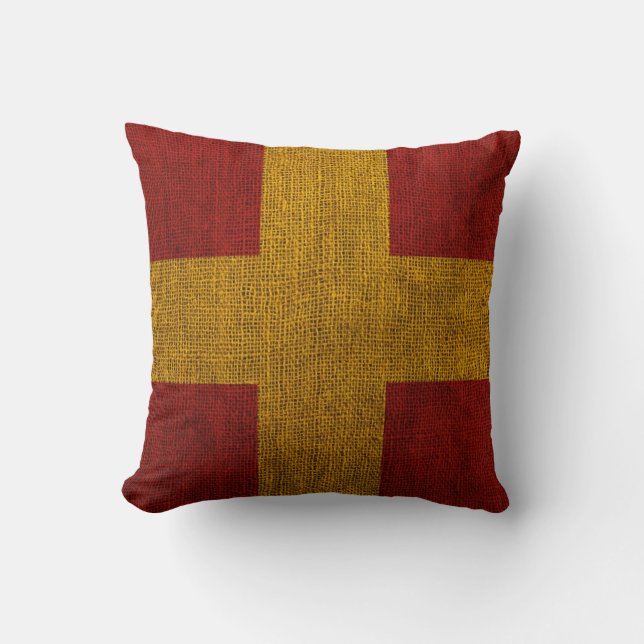 Nautical Flag Letter R Signal Throw Pillow (Front)