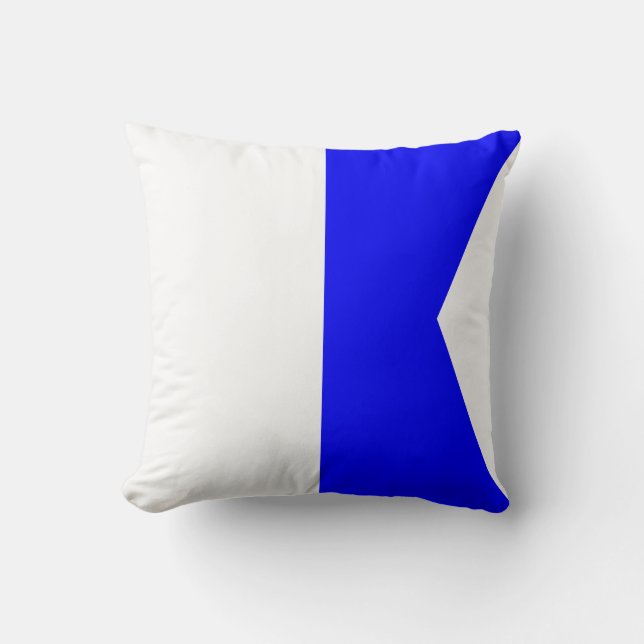 Nautical Flag Signal Letter A Throw Pillow (Front)