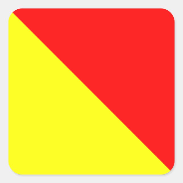 Nautical Flag Signal Letter O (Oscar) Square Sticker (Front)