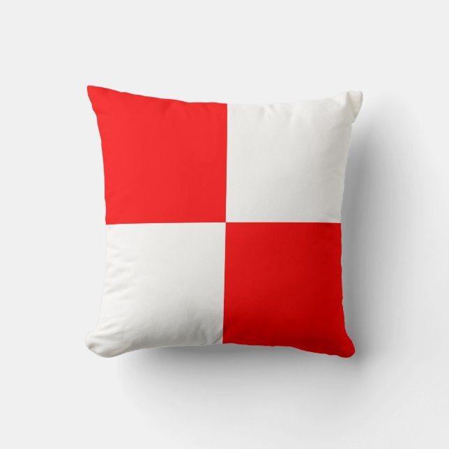Nautical Flag Signal Letter U Uniform Throw Pillow (Front)