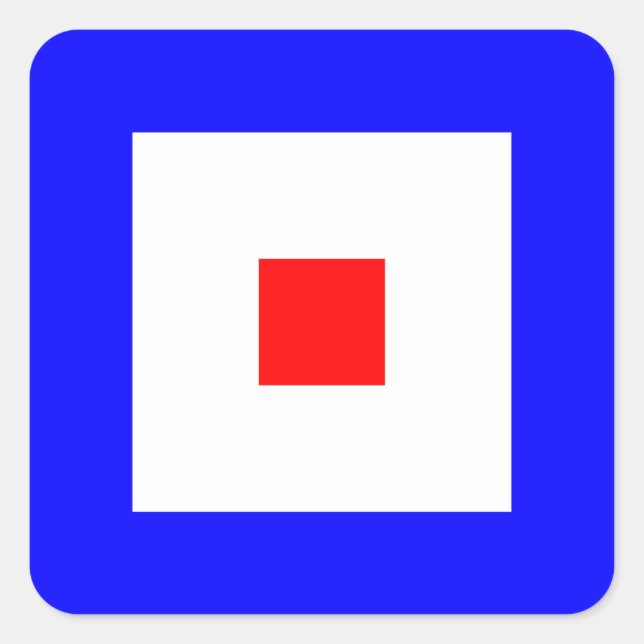 Nautical Flag Signal Letter W (Whiskey) Square Sticker (Front)