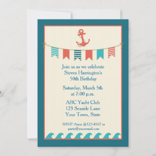 Nautical Flags and Anchor Invitation
