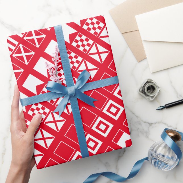 Nautical flags custom colour wrapping paper (Gifting)