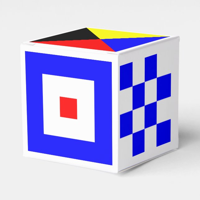 Nautical Flags Favor Box (Front Side)