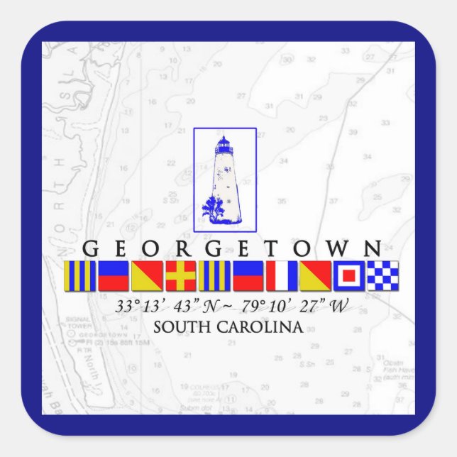 Nautical Flags Georgetown South Carolina Stickers (Front)