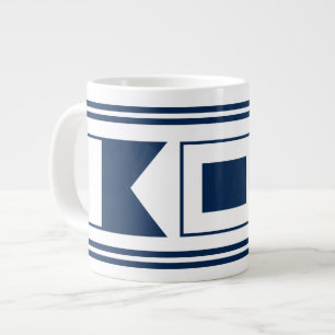 Nautical flags letters of the alphabet custom name large coffee mug
