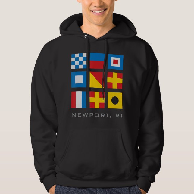Nautical Flags Of Newport Ri Rhode Island Hoodie (Front)