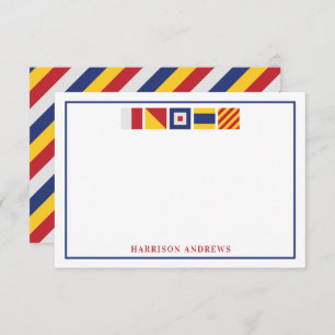 Nautical Flags Personalized Note Cards