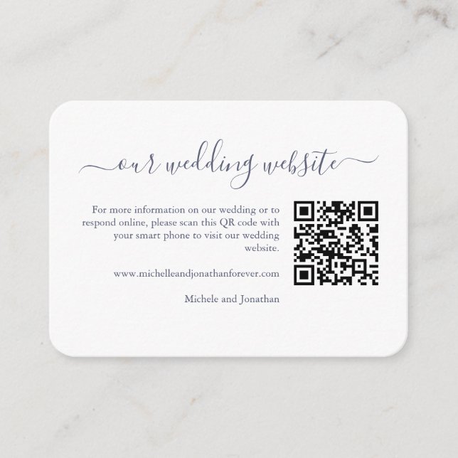 Nautical Floral Anchor RSVP Details QR Code Enclosure Card (Front)