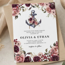 Nautical Floral Anchor Watercolor Wedding