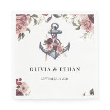 Nautical Floral Anchor Watercolor Wedding