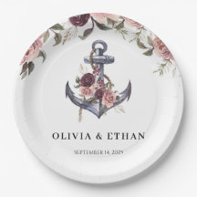 Nautical Floral Anchor Watercolor Wedding