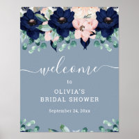 Nautical Floral | Bridal Shower Welcome Sign