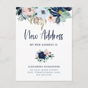 Nautical Floral   New Address Moving Announcement