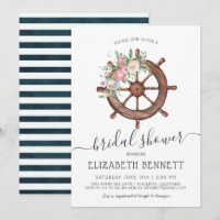 Nautical Floral Ship's Wheel | Bridal Shower