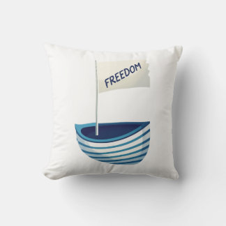 Nautical Freedom Boat Throw Pillow