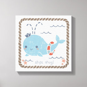 Nautical Friends - Whale Canvas Print