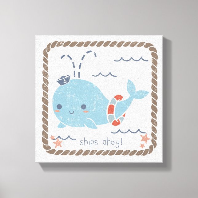 Nautical Friends - Whale Canvas Print (Front)