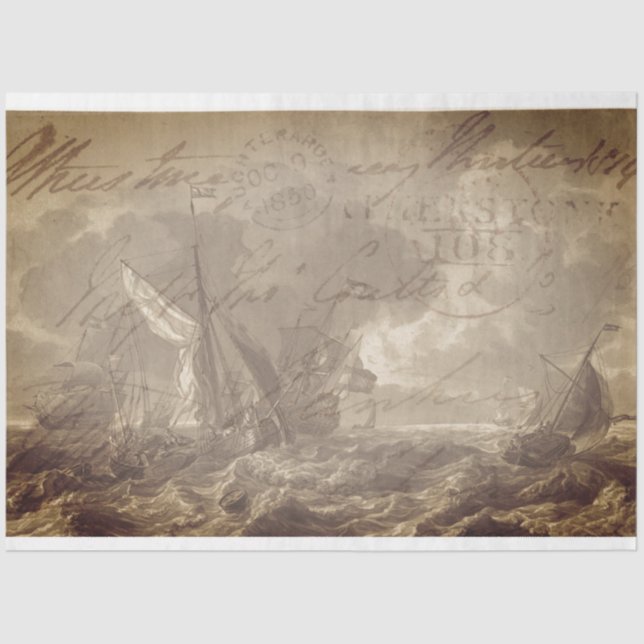 Nautical Furniture Decoupage Tissue Paper (Front)