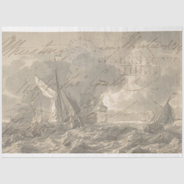 Nautical Furniture Decoupage Tissue Paper (Front)
