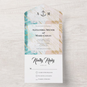 Nautical Gold Beach All In One Invitation