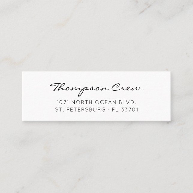 Nautical Handwritten Sailing Crew  Mini Business Card (Front)