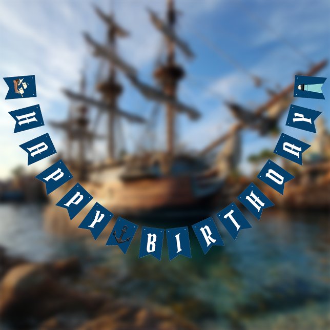 Nautical Happy Birthday Bunting Flags (Creator Uploaded)