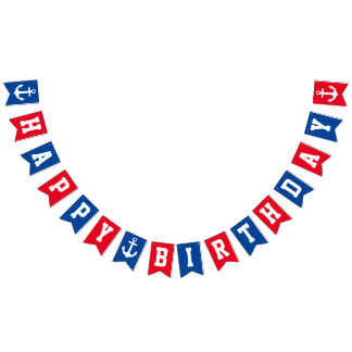 Nautical Happy Birthday Bunting Flags
