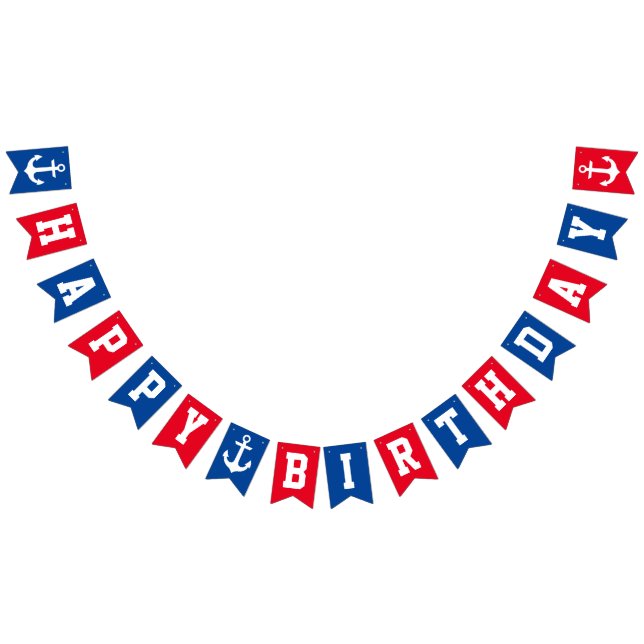 Nautical Happy Birthday Bunting Flags (All)