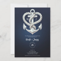 Nautical Heart Rope Anchor Coastal Navy Wedding