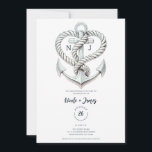 Nautical Heart Rope Anchor Coastal Wedding Invitation<br><div class="desc">Customize any way you want.</div>