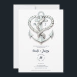 Nautical Heart Rope Anchor Coastal Wedding Invitation<br><div class="desc">Customize any way you want.</div>