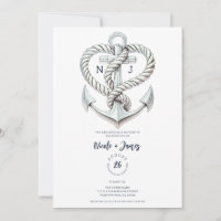Nautical Heart Rope Anchor Coastal Wedding