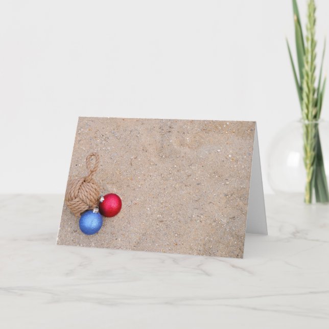 Nautical Hoilday Card on Beach (Front)