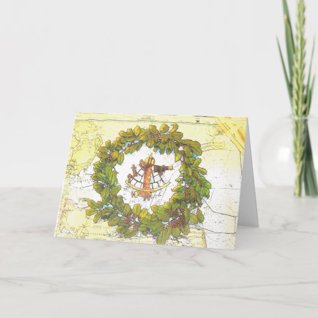 Nautical Holiday Greeting Card (Front)