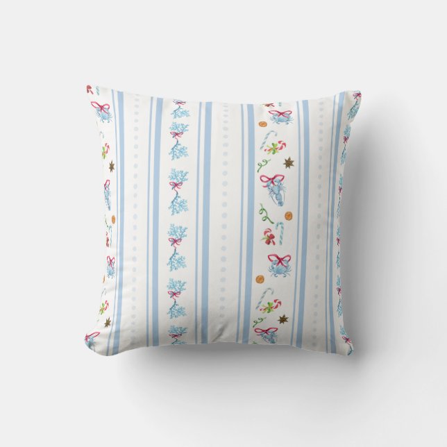Nautical Holiday Throw Pillow (Front)