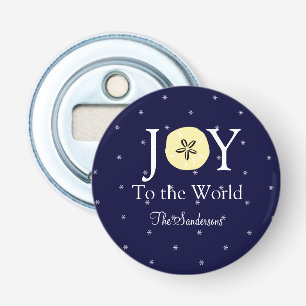 Nautical Joy Sandollar Blue White Christmas  Bottle Opener